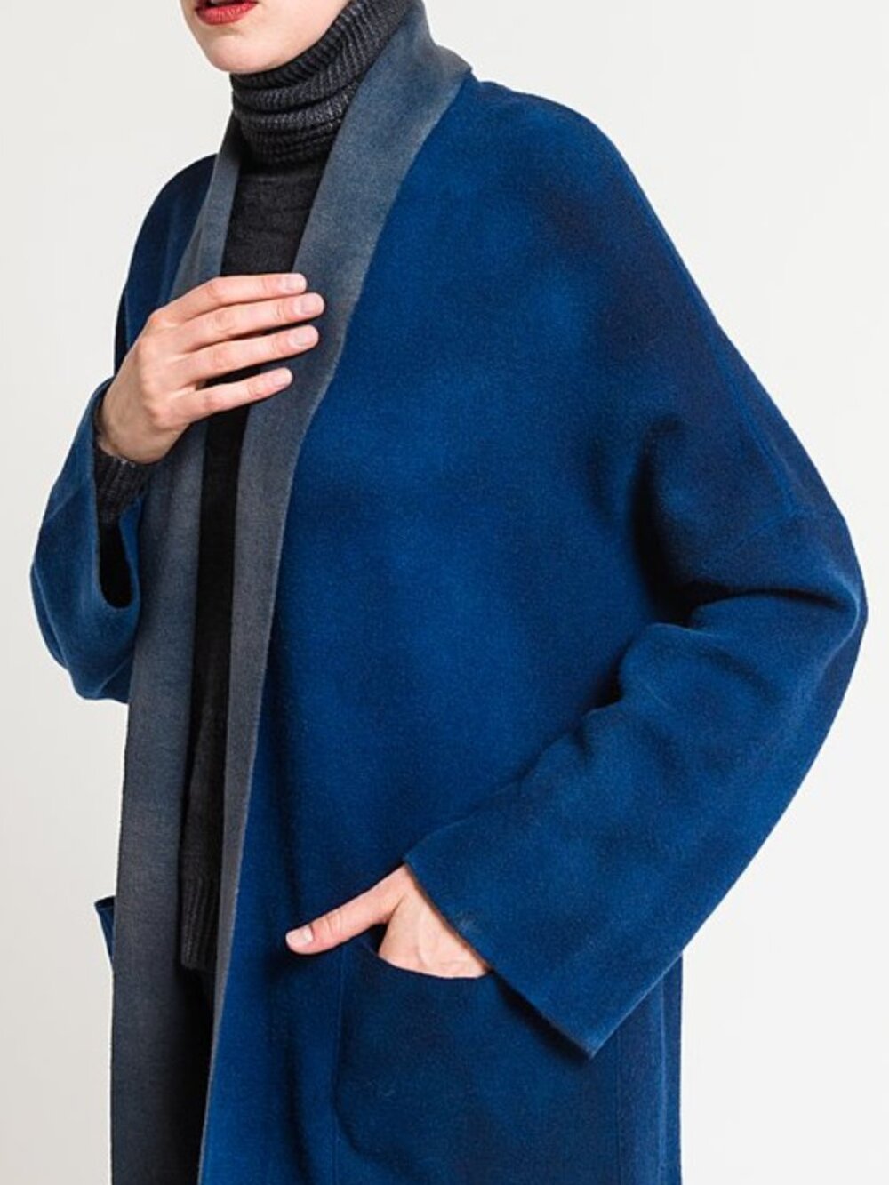 AVANT TOI COAT SQUARE DUSTER IN INDIGO XS S